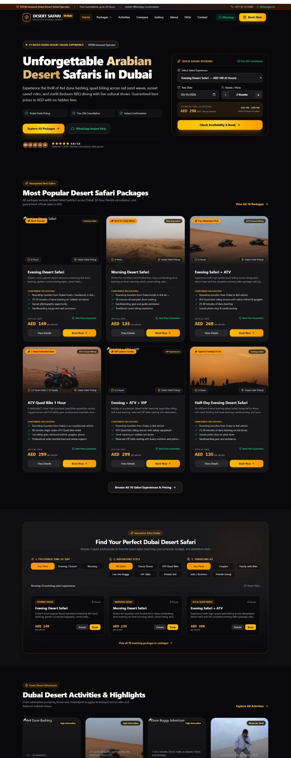Book Desert Safari Dubai website screenshot