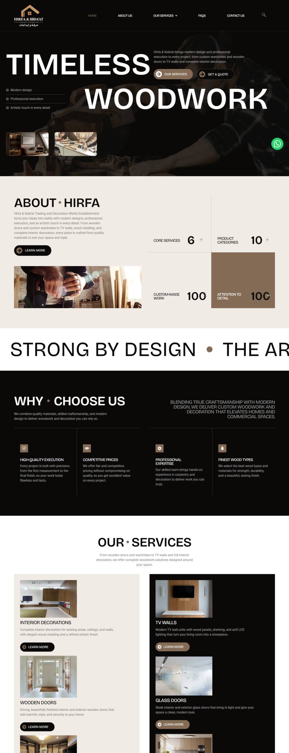 Hirfa Decoration website screenshot