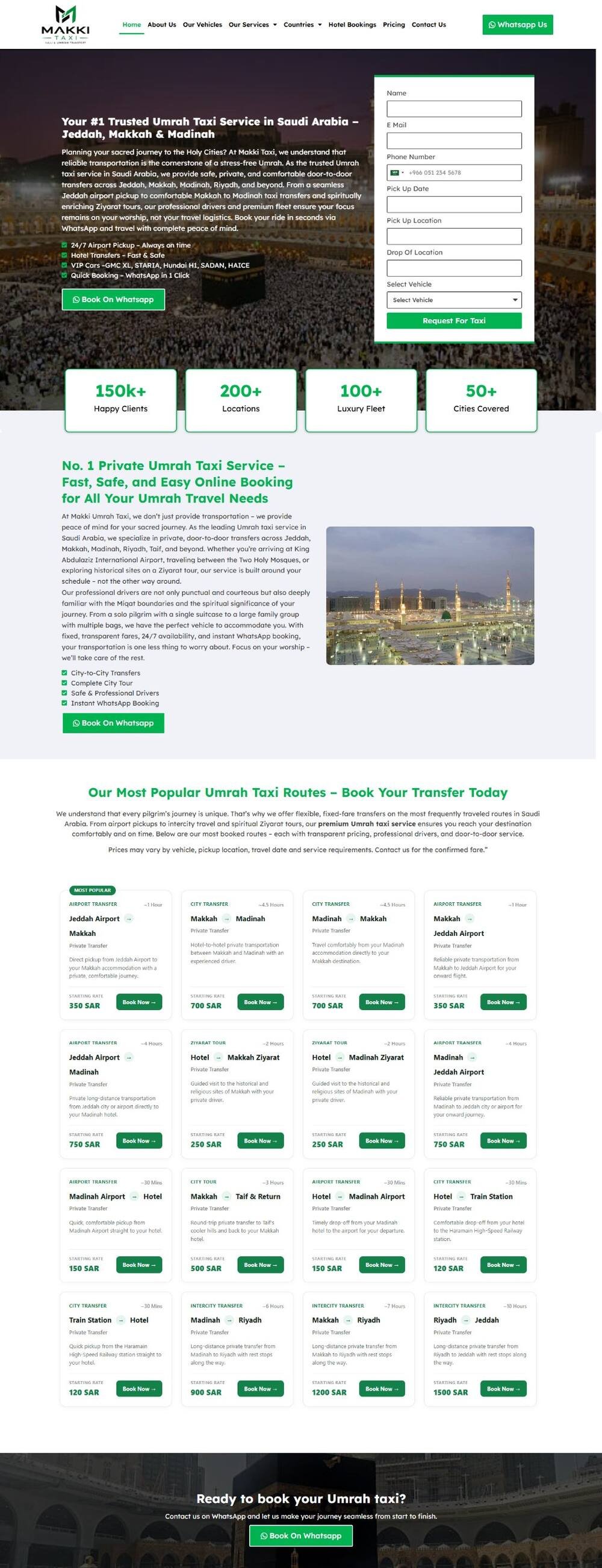 Makki Taxi website screenshot
