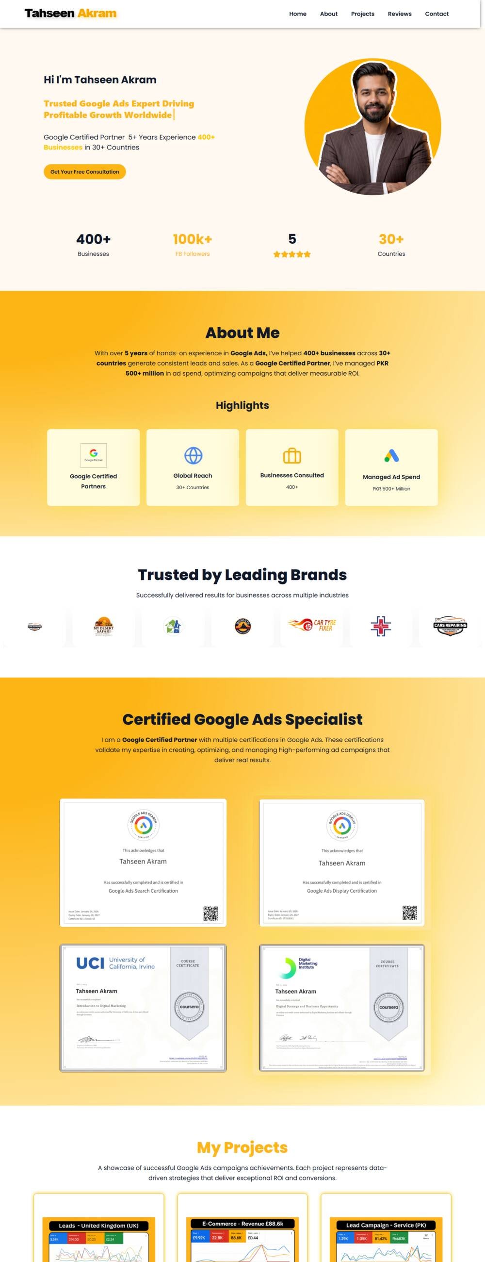 Tahseen PPC Ads website screenshot